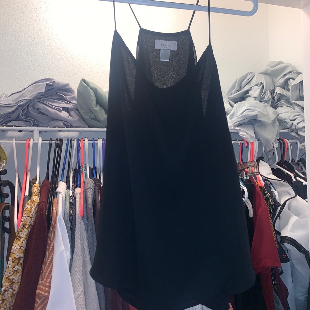 Silky Black Blouse Size L